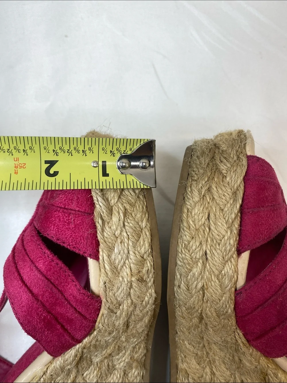 American Eagle Outfitters Fuchsia Suede Espadrille Wedges